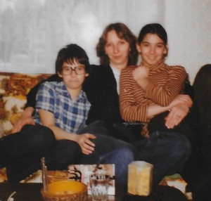 Andrew (on the left) with his sisters Shelagh (centre) and Alison.